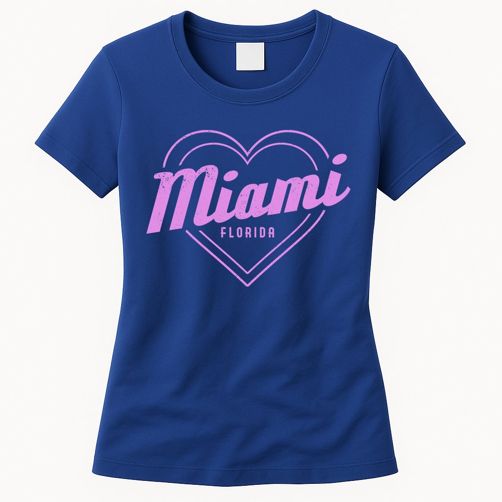 Miami Florida Heart Pride Girls Fl Miami Gift Womens T-Shirt