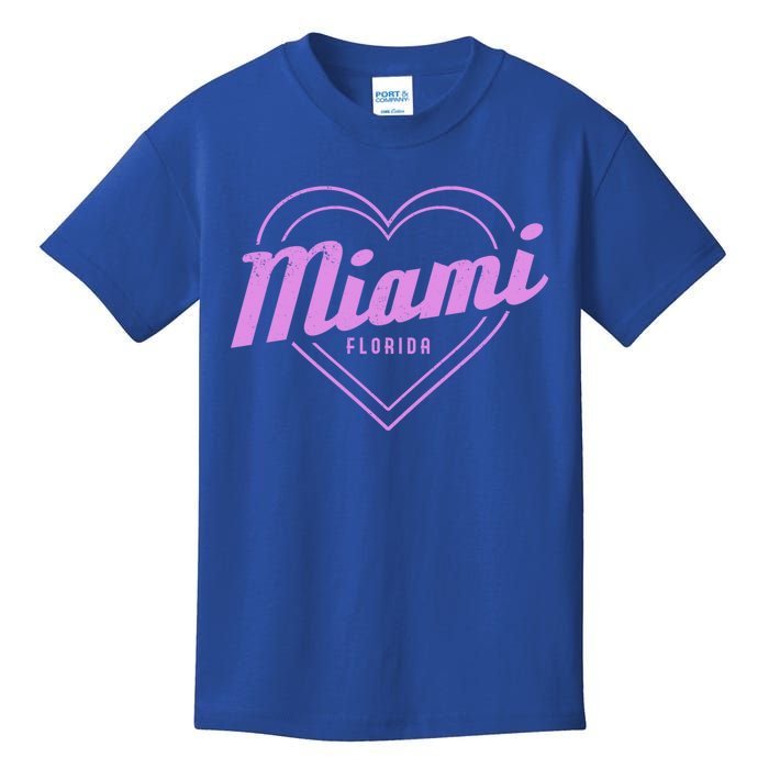 Miami Florida Heart Pride Girls Fl Miami Gift Kids T-Shirt