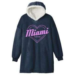 Miami Florida Heart Pride Girls Fl Miami Gift Hooded Wearable Blanket