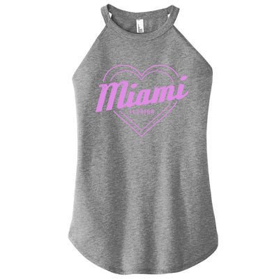 Miami Florida Heart Pride Girls Fl Miami Gift Women's Perfect Tri Rocker Tank