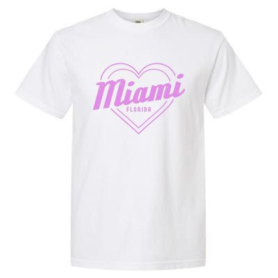 Miami Florida Heart Pride Girls Fl Miami Gift Garment-Dyed Heavyweight T-Shirt