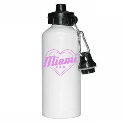 Miami Florida Heart Pride Girls Fl Miami Gift Aluminum Water Bottle