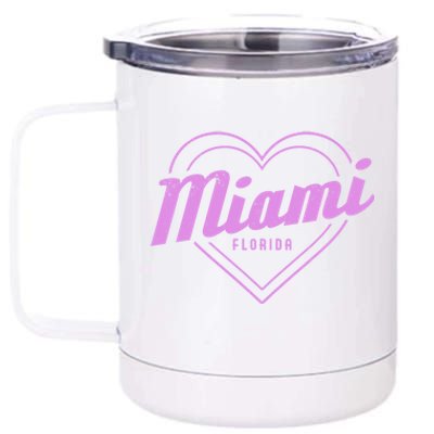 Miami Florida Heart Pride Girls Fl Miami Gift 12 oz Stainless Steel Tumbler Cup