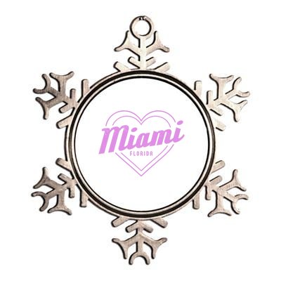 Miami Florida Heart Pride Girls Fl Miami Gift Metallic Star Ornament