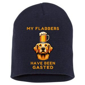 My Flabbers Have Been Gasted Distressed Retro Funny Dog Short Acrylic Beanie