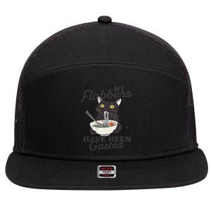 My Flabbers Have Been Gasted Distressed Retro Funny Cat 7 Panel Mesh Trucker Snapback Hat