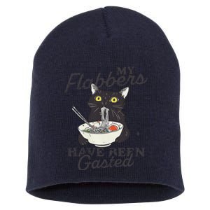 My Flabbers Have Been Gasted Distressed Retro Funny Cat Short Acrylic Beanie