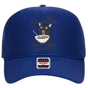 My Flabbers Have Been Gasted Distressed Retro Funny Cat High Crown Mesh Back Trucker Hat