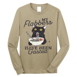 My Flabbers Have Been Gasted Distressed Retro Funny Cat Long Sleeve Shirt