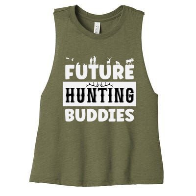 Matching Future Hunting Buddies Great Gift Women's Racerback Cropped Tank