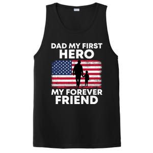 My First Hero My Forever Friend FatherS Day American Flag Gift PosiCharge Competitor Tank