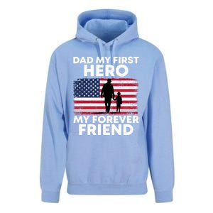 My First Hero My Forever Friend FatherS Day American Flag Gift Unisex Surf Hoodie