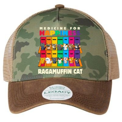 Medicine For Happiness Ragamuffin Cat Funny Ragdoll Cat Legacy Tie Dye Trucker Hat