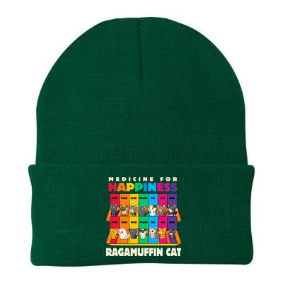 Medicine For Happiness Ragamuffin Cat Funny Ragdoll Cat Knit Cap Winter Beanie