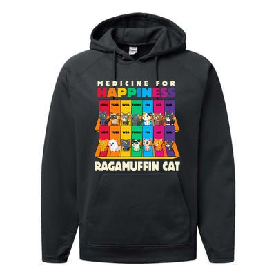 Medicine For Happiness Ragamuffin Cat Funny Ragdoll Cat Performance Fleece Hoodie