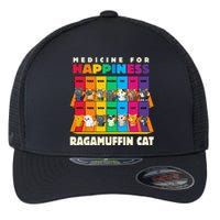 Medicine For Happiness Ragamuffin Cat Funny Ragdoll Cat Flexfit Unipanel Trucker Cap