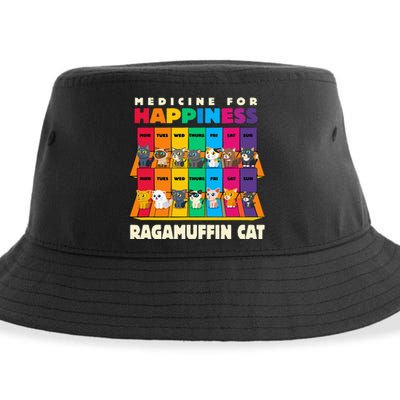 Medicine For Happiness Ragamuffin Cat Funny Ragdoll Cat Sustainable Bucket Hat