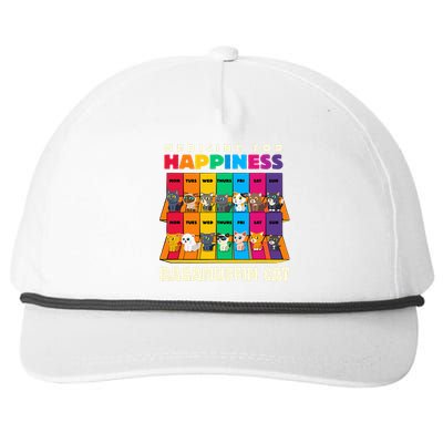 Medicine For Happiness Ragamuffin Cat Funny Ragdoll Cat Snapback Five-Panel Rope Hat