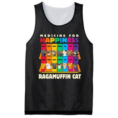 Medicine For Happiness Ragamuffin Cat Funny Ragdoll Cat Mesh Reversible Basketball Jersey Tank