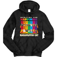 Medicine For Happiness Ragamuffin Cat Funny Ragdoll Cat Tie Dye Hoodie