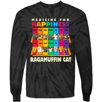 Medicine For Happiness Ragamuffin Cat Funny Ragdoll Cat Tie-Dye Long Sleeve Shirt