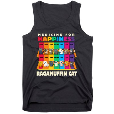 Medicine For Happiness Ragamuffin Cat Funny Ragdoll Cat Tank Top