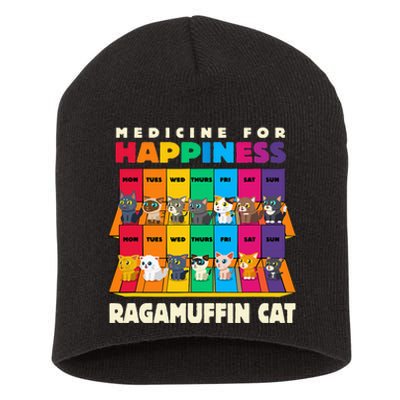 Medicine For Happiness Ragamuffin Cat Funny Ragdoll Cat Short Acrylic Beanie