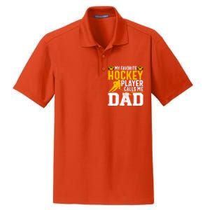 My Favorite Hockey Player Calls Me Dad Funny Ice Hockey Dad Gift Dry Zone Grid Polo