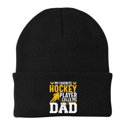My Favorite Hockey Player Calls Me Dad Funny Ice Hockey Dad Gift Beanie