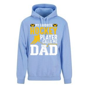 My Favorite Hockey Player Calls Me Dad Funny Ice Hockey Dad Gift Unisex Surf Hoodie