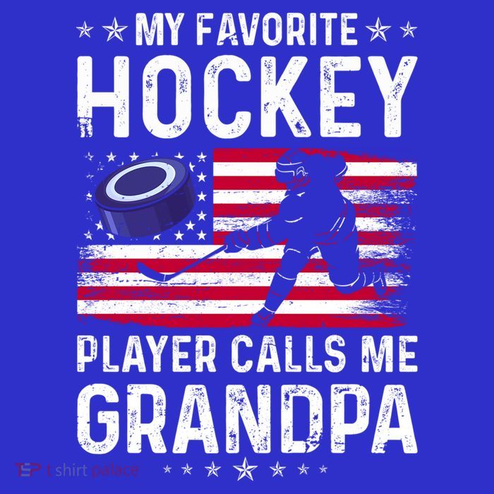 My Favorite Hockey Player Calls Me Grandpa American Flag Gift Baby Bodysuit