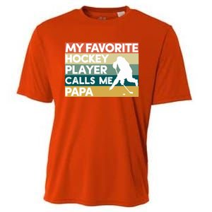 My Favorite Hockey Player Calls Me Papa Fathers Day Gift Cute Gift Cooling Performance Crew T-Shirt