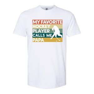 My Favorite Hockey Player Calls Me Papa Fathers Day Gift Cute Gift Softstyle CVC T-Shirt