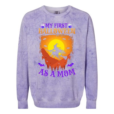 My First Halloween As A Mom New Mother Mom To Be Halloween Gift Colorblast Crewneck Sweatshirt