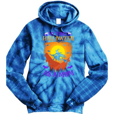 My First Halloween As A Mom New Mother Mom To Be Halloween Gift Tie Dye Hoodie