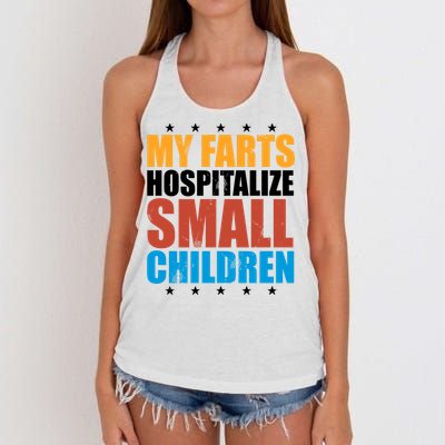 My Farts Hospitalize Small Children Funny Women's Knotted Racerback Tank