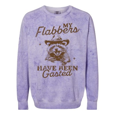 My Flabbers Have Been Gasted Distressed Retro Raccoon Colorblast Crewneck Sweatshirt