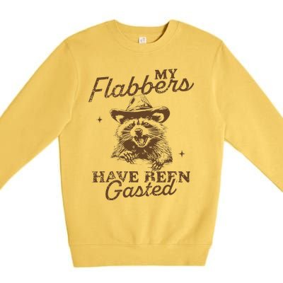 My Flabbers Have Been Gasted Distressed Retro Raccoon Premium Crewneck Sweatshirt