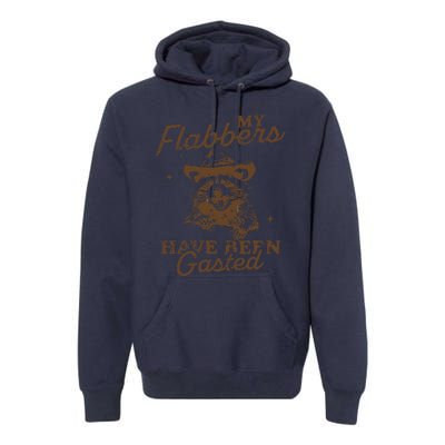 My Flabbers Have Been Gasted Distressed Retro Raccoon Premium Hoodie