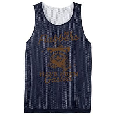 My Flabbers Have Been Gasted Distressed Retro Raccoon Mesh Reversible Basketball Jersey Tank