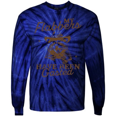 My Flabbers Have Been Gasted Distressed Retro Raccoon Tie-Dye Long Sleeve Shirt