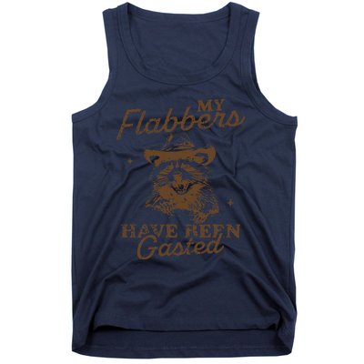 My Flabbers Have Been Gasted Distressed Retro Raccoon Tank Top