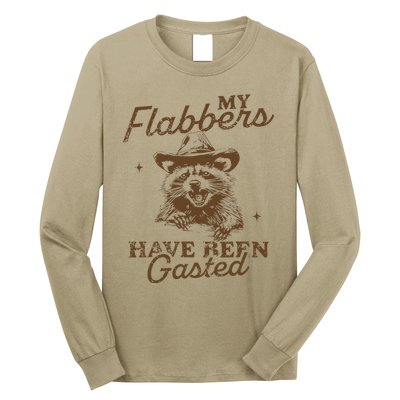 My Flabbers Have Been Gasted Distressed Retro Raccoon Long Sleeve Shirt