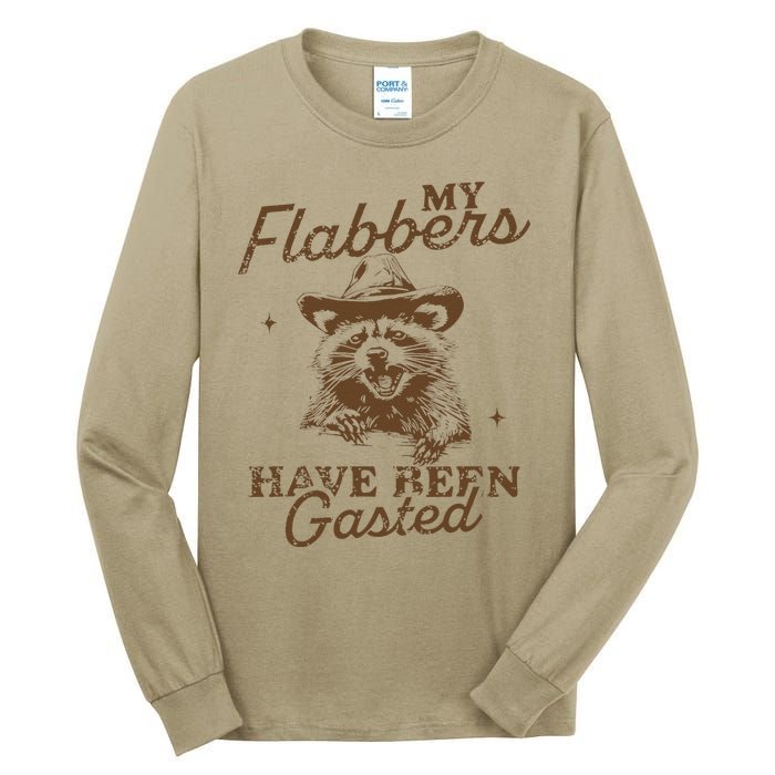 My Flabbers Have Been Gasted Distressed Retro Raccoon Tall Long Sleeve T-Shirt