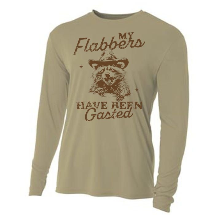 My Flabbers Have Been Gasted Distressed Retro Raccoon Cooling Performance Long Sleeve Crew