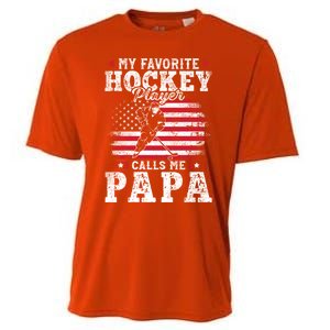 My Favorite Hockey Player Calls Me Papa Fathers Day Gift Cooling Performance Crew T-Shirt