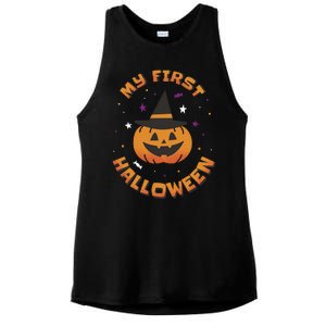 My First Halloween Pumpkin Ladies PosiCharge Tri-Blend Wicking Tank