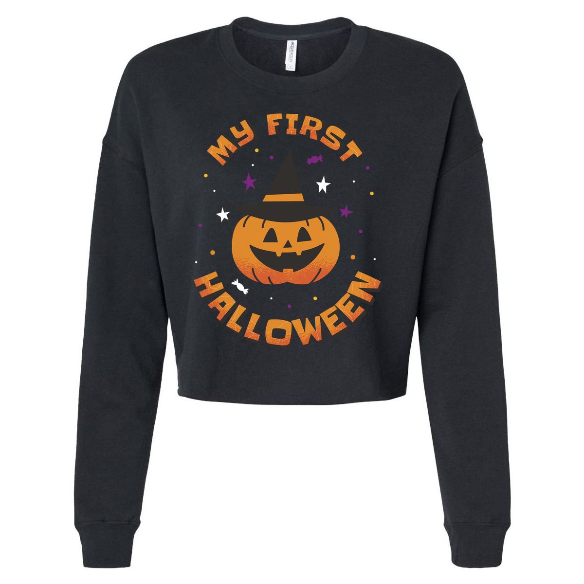 My First Halloween Pumpkin Cropped Pullover Crew