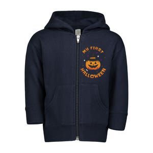 My First Halloween Pumpkin Toddler Zip Fleece Hoodie