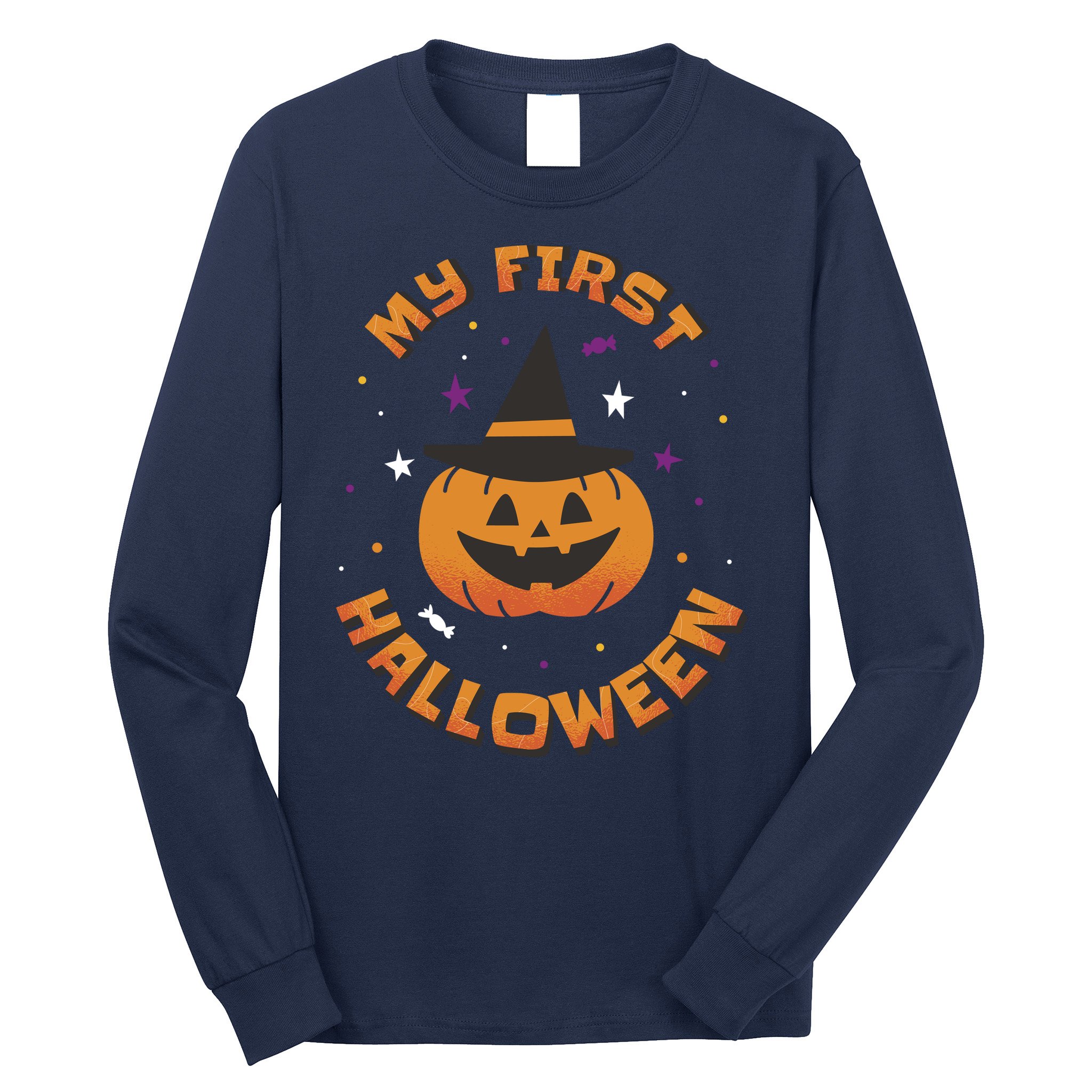My First Halloween Pumpkin Long Sleeve Shirt